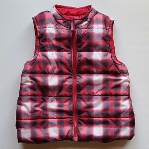 Gymboree Kids S 5-6 Red Plaid Puffer Vest Fall Winter Christmas New